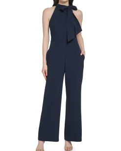 Bow-Neck Halter Jumpsuit