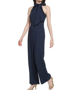 Bow-Neck Halter Jumpsuit