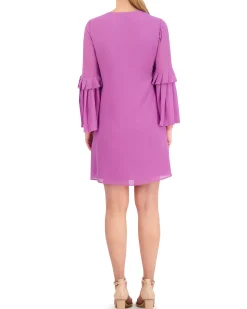 Chiffon Bell-Sleeve Minidress