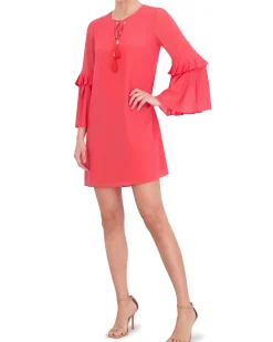 Chiffon Bell-Sleeve Minidress