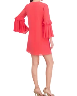 Chiffon Bell-Sleeve Minidress