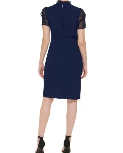 Chiffon Stand-Collar Dress