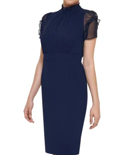Chiffon Stand-Collar Dress