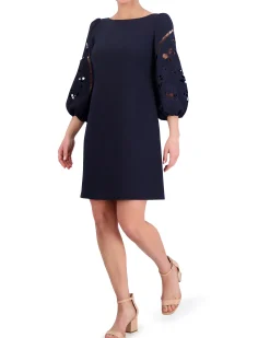 Embroidered Cutout-Sleeve Minidress