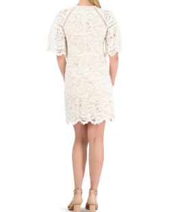 Floral-Lace Scalloped Dress