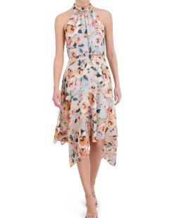 Floral-Print Asymmetric-Hem Dress