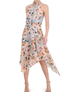 Floral-Print Asymmetric-Hem Dress