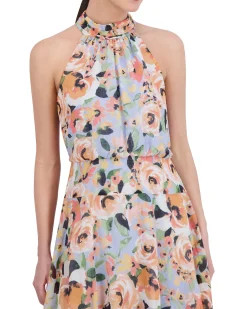 Floral-Print Asymmetric-Hem Dress