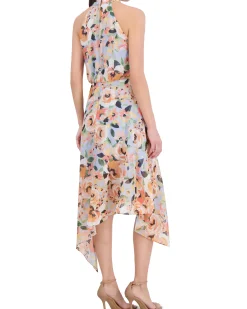 Floral-Print Asymmetric-Hem Dress