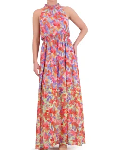 Floral-Print Smocked-Waist Dress