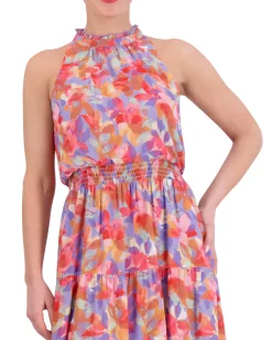 Floral-Print Smocked-Waist Dress