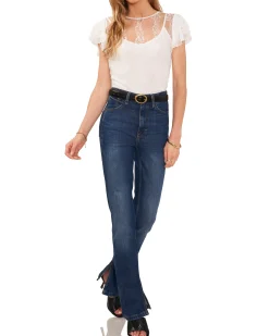 Mesh Ruffle Sleeve Blouse