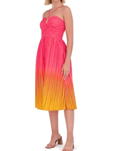 Ombre Taffeta Cutout Midi Dress