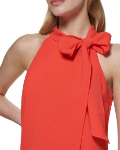 Petite Bow-Neck Dress