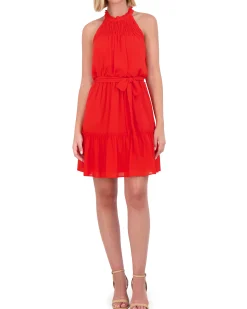 Petite Chiffon Smocked Tiered Minidress