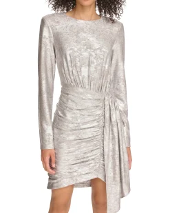 Petite Ruched Sash-Detail Dress