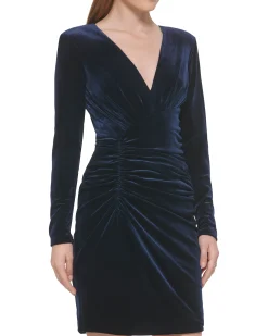 Petite Ruched V-Neck Cocktail Dress