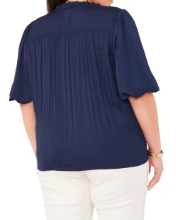 Pleated Pull Sleeve Blouse