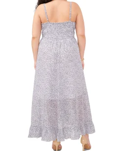 Plus-Size Dash Print High Low Dress