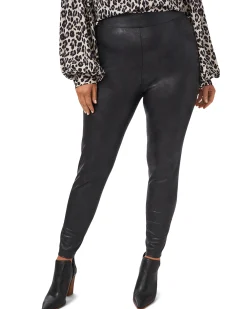 Plus-Size Faux Leather Ponte Leggings