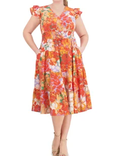 Plus-Size Floral-Print Tiered Dress