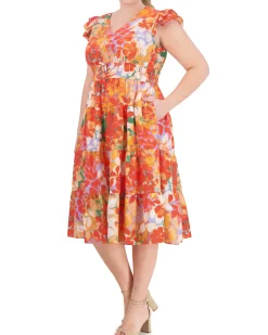 Plus-Size Floral-Print Tiered Dress