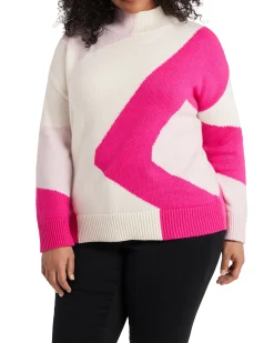 Plus-Size Intarsia Graphic Sweater