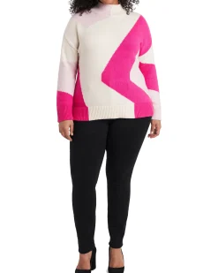 Plus-Size Intarsia Graphic Sweater