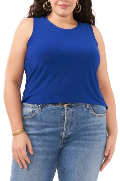Plus-Size Keyhole Back Tank Top