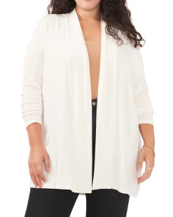 Plus-Size Open Front Long Line Cardigan