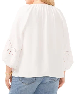 Plus-Size Ruched V-Neck Blouse