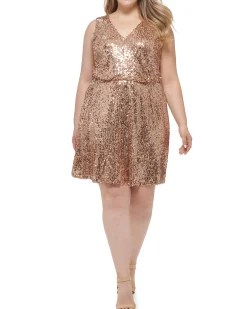 Plus-Size Sequined Sleeveless Minidress