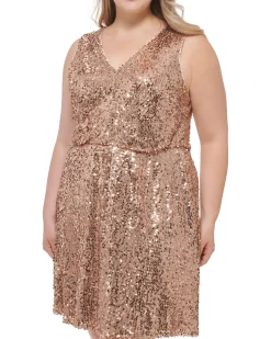Plus-Size Sequined Sleeveless Minidress