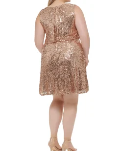 Plus-Size Sequined Sleeveless Minidress
