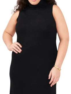 Plus-Size Sleeveless Turtleneck Sweater Dress