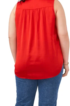 Plus-Size Sleeveless V-Neck Blouse
