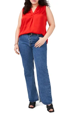 Plus-Size Sleeveless V-Neck Blouse