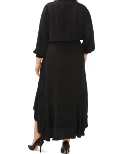 Plus-Size Smocked Waist High Low Dress