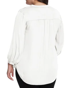 Plus-Size V-Neck Inverted Pleat Top
