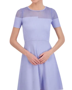 Ribbed-Bodice Fit-And-Flare Dress