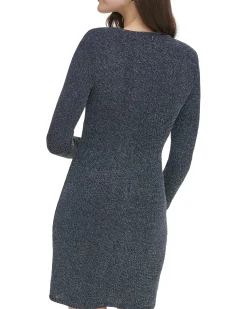 Ruched Asymmetric-Neckline Dress