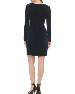 Ruched Velvet Sheath