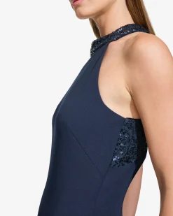 Sequined Halter Gown