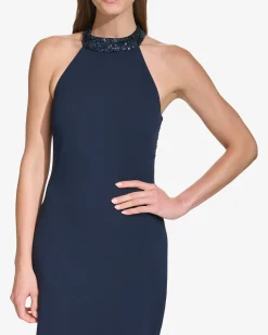 Sequined Halter Gown
