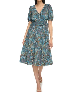 Smock Waist Midi Dress