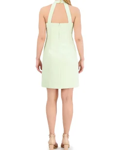 Stretch-Crepe Sleeveless Bow-Neck Dress
