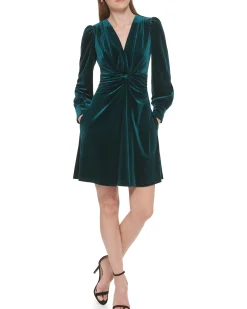 Velvet Twist-Front Dress