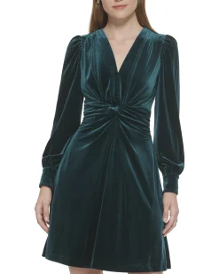 Velvet Twist-Front Dress