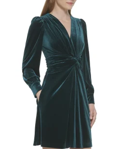 Velvet Twist-Front Dress