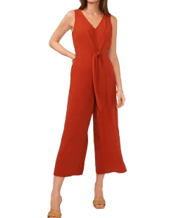 V-Neck Jumpsuit With Front Tie
